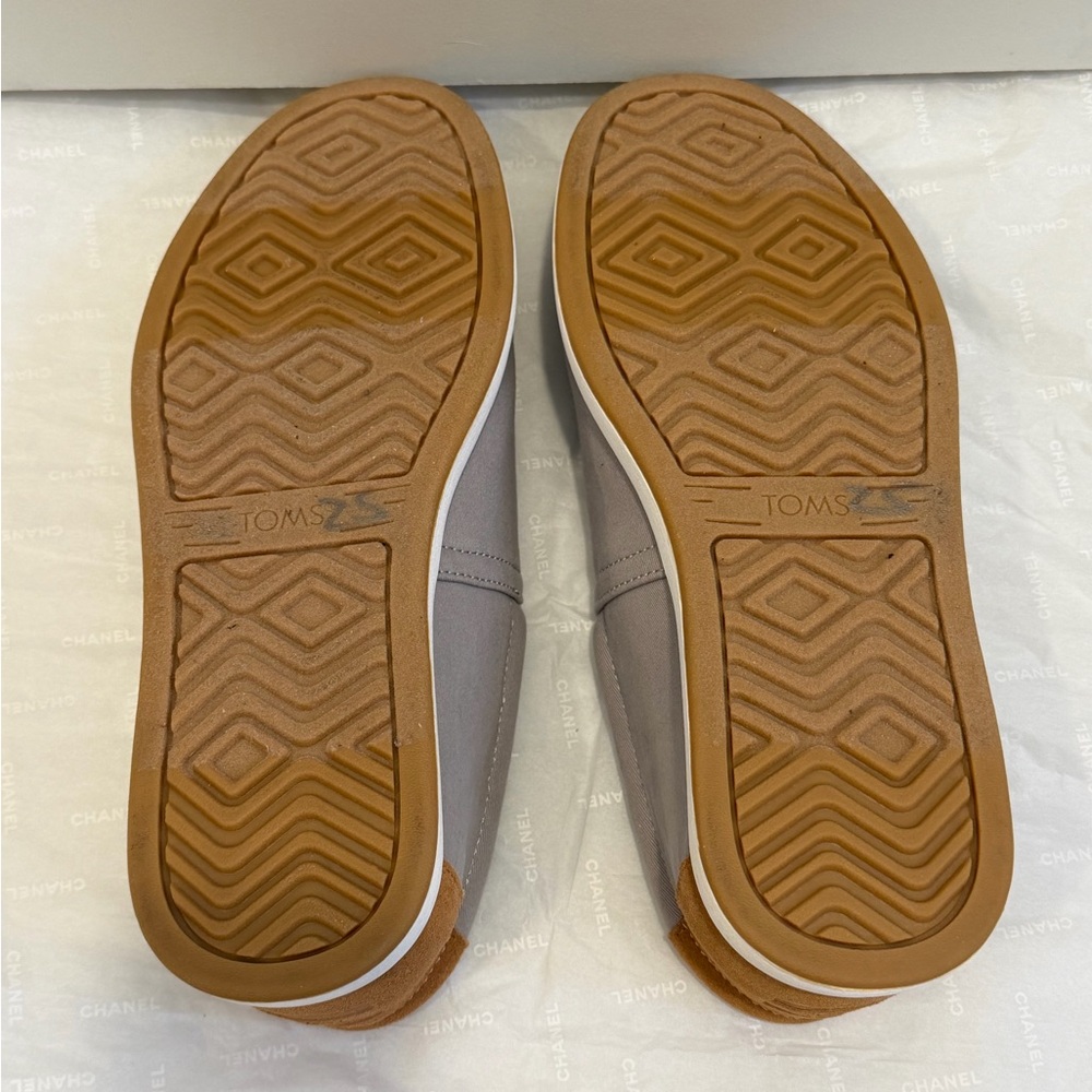 TOMS Men's Comfort Slip-On Shoes Gray Brown Textile Leather US 9 EU 42 - Picture 8 of 8